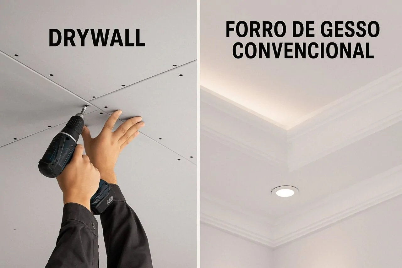 Drywall vs Gesso Tradicional